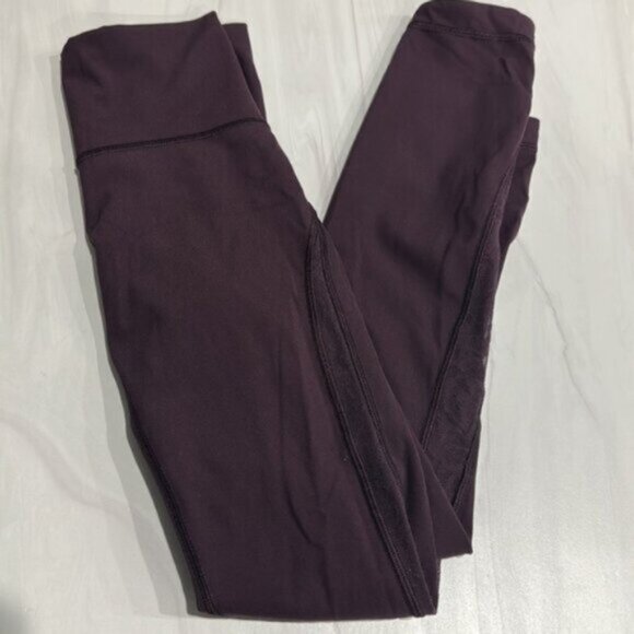 Lululemon Purple & Black Floral Rare Meant To Move Tight 25" Leggings Size 2 - Picture 6 of 10